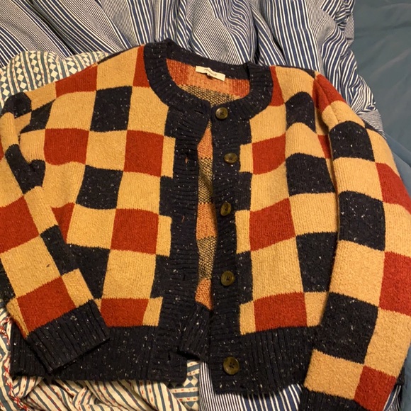 Madewell Checkered Colburne Cardigan 